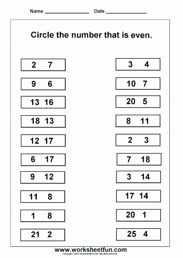 Free Printable Cutting Worksheets Free Odd and even Worksheets Math Printable Numbers is E