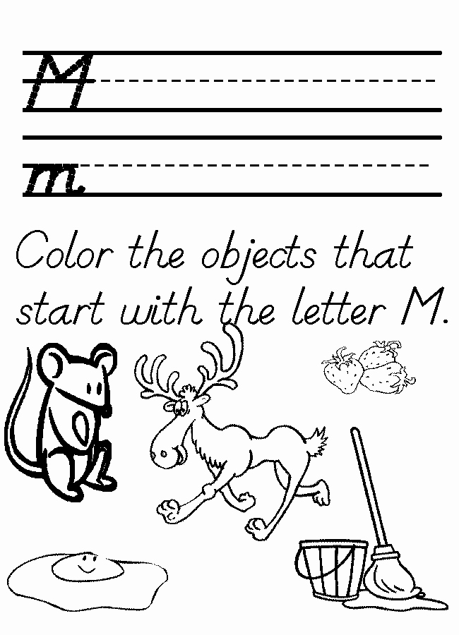 Free Printable Letter M Worksheets Preschool Worksheets with Letter M