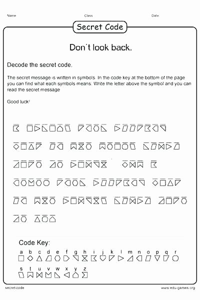 Free Printable Secret Code Worksheets Unique Crack the Code Worksheets Printable Message Worksheet Free