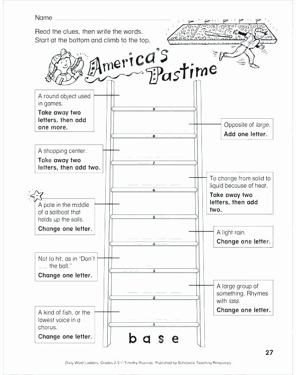 Free Printable Word Ladders Word Ladder Worksheets Spring Ladders with Answers for Grade
