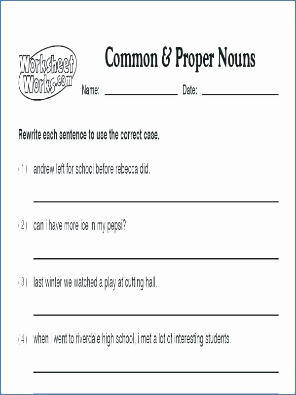 Free Proper Noun Worksheets Proper Nouns Worksheet Free Worksheets Noun High School