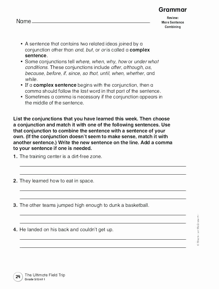 Free Sentence Structure Worksheets Lovely Worksheets Grade Sentence Structure Free Bining Sentences