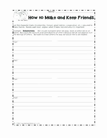 Free social Skills Worksheets Friendship Worksheets
