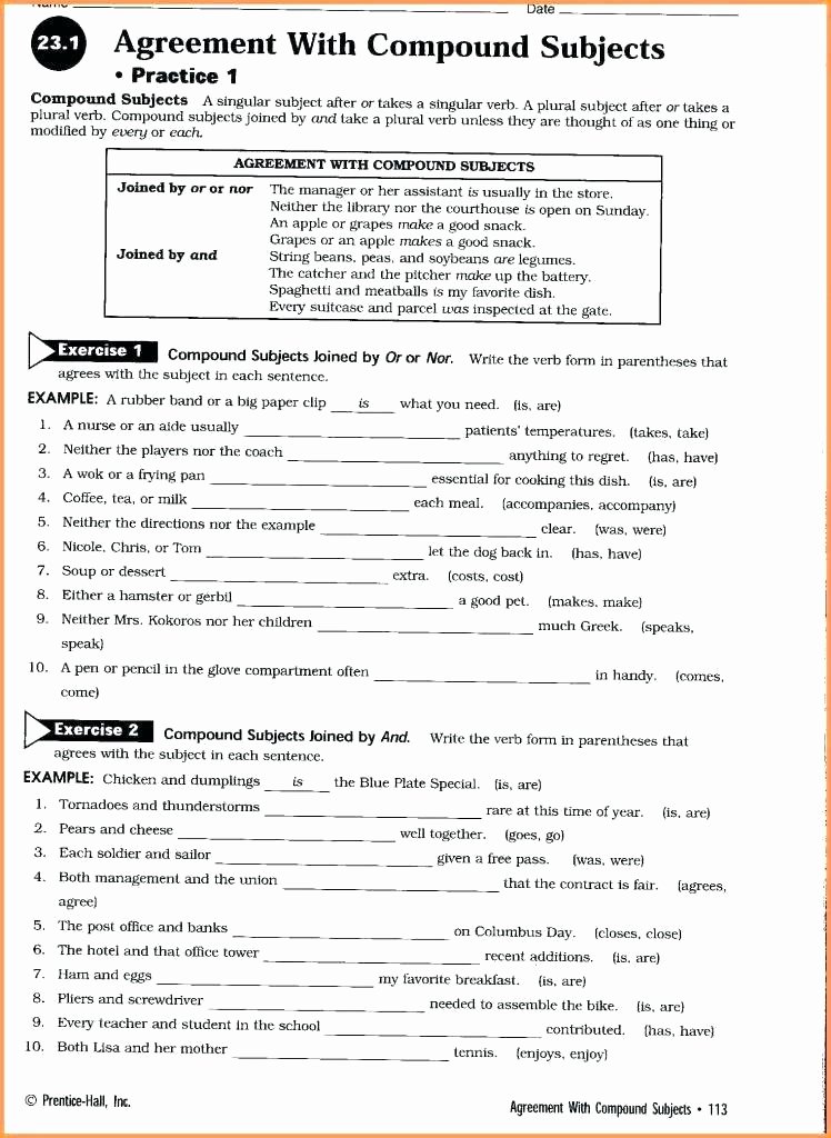 Free Subject and Predicate Worksheets Printable Worksheets Pound Subject and Simple Predicate