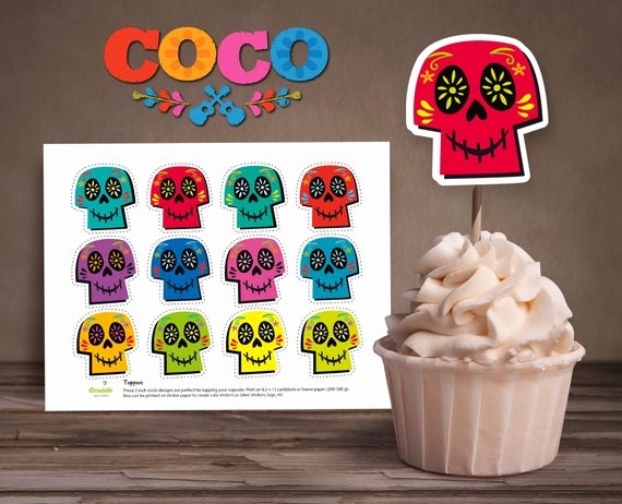 Frozen Cake toppers Printable Coco Cupcake toppers Instant Download Pdf Coco Printable Coco Birthday Party Coco Party Supplies Coco Disney Movie theme Coco Age toppers
