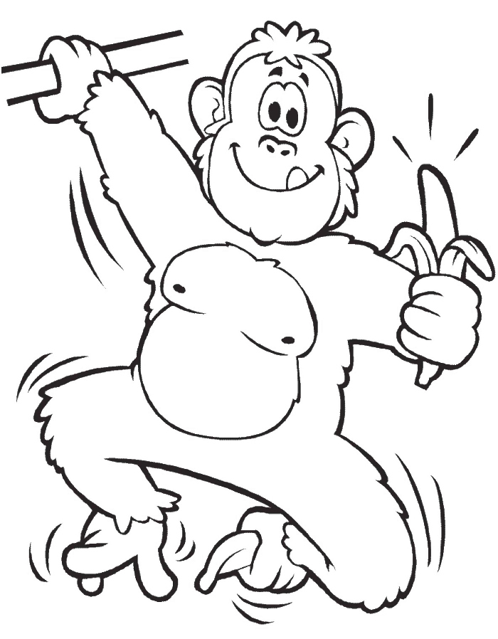 Fruit Colouring Pages orangutans are Very Fond Banana Fruit Coloring Pages