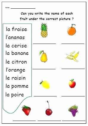 Fruits and Vegetables Worksheets Learning French for Kids Worksheets Worksheets for Grade 2 Maths