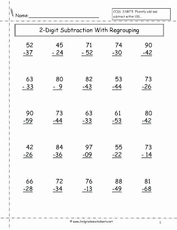Fun Subtraction with Regrouping Worksheets Two Subtraction with Regrouping Worksheets Free Free Two and