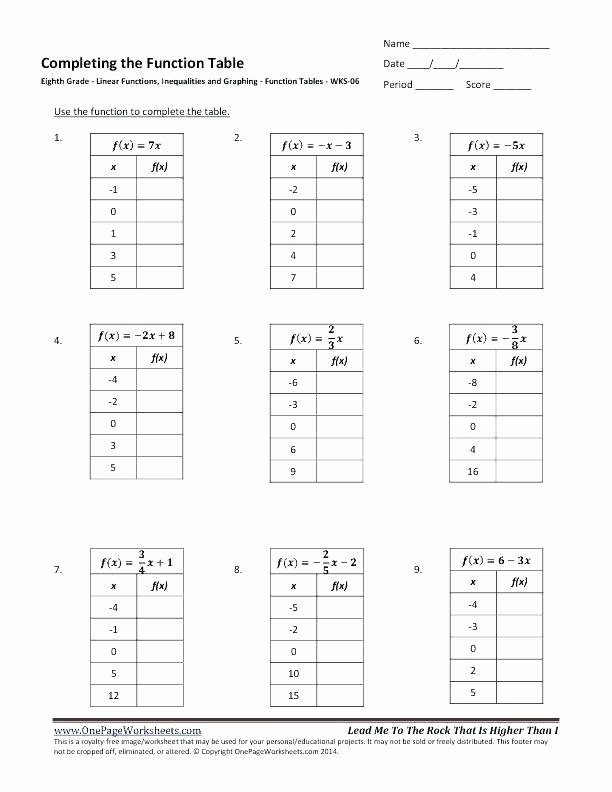 Function Table Worksheet Answer Key Linear Functions Review Worksheets – butterbeebetty