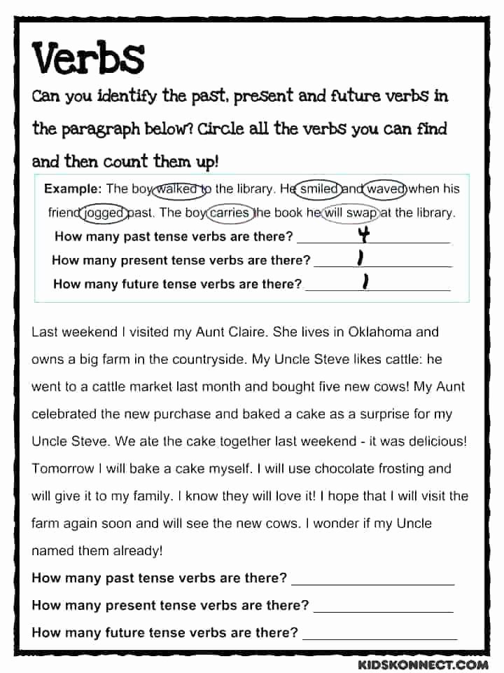 Future Tense Verbs Worksheet Grammar Past Tense Worksheets