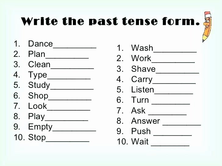 Future Tense Verbs Worksheet Regular Past Tense Verbs Worksheets