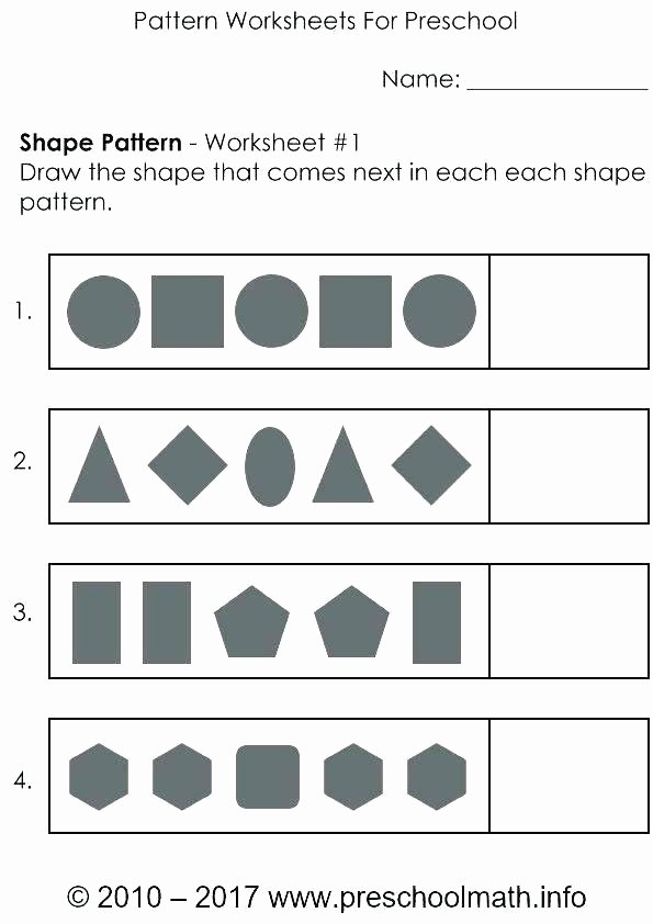 Geometric Shape Pattern Worksheets Patterns and Shapes Worksheets – Trubs
