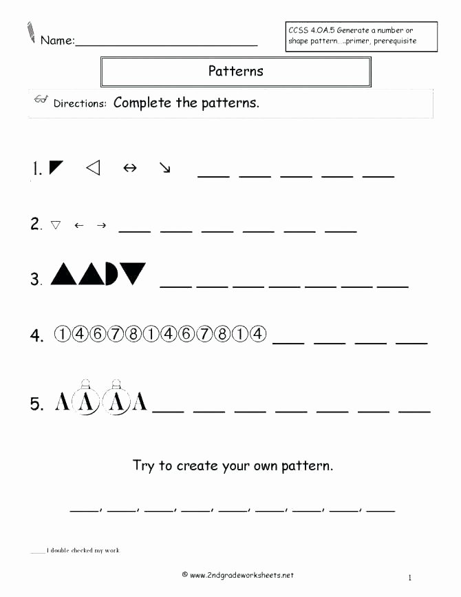 Geometric Shape Patterns Worksheet 4th Grade Number Patterns Worksheets – Onlineoutlet