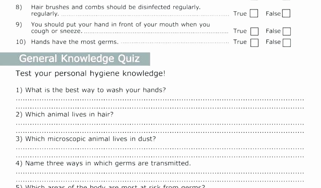 Germ Worksheets for First Grade social Personal Skills Worksheets