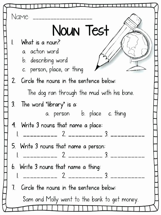 Grammar Mechanics Worksheets Nouns 4th Grade Nouns and Verbs Worksheets 4th Grade Nouns