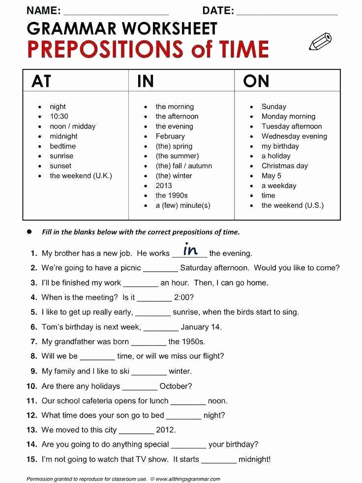 Grammar Worksheets for 2nd Grade Grammar Worksheets Printable Free 5th Grade Nouns Second