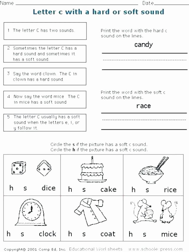 Hard and soft C Worksheets Line Literacy Mathematics Kids Activity Games Worksheets