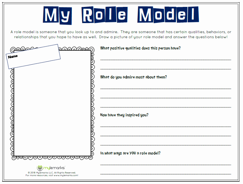 Healthy Relationships Worksheets My Role Model P &amp; I Activities
