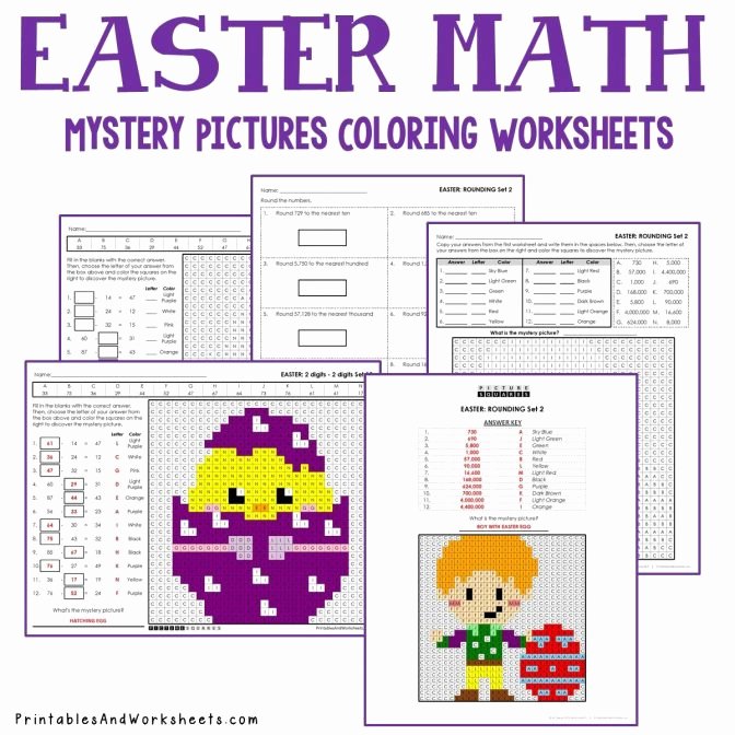 Hidden Picture Math Worksheets Easter Math Coloring Worksheets Bundle Printables Halloween
