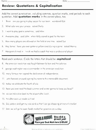 High School Punctuation Worksheets Mas In Addresses Worksheets Ma Using Dates and Free