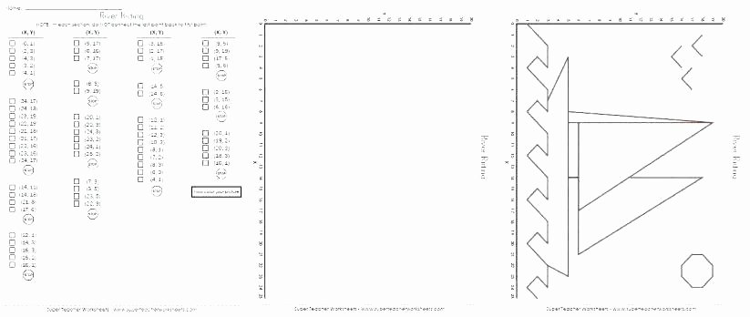 Holiday Coordinate Graph Color Grid Worksheets