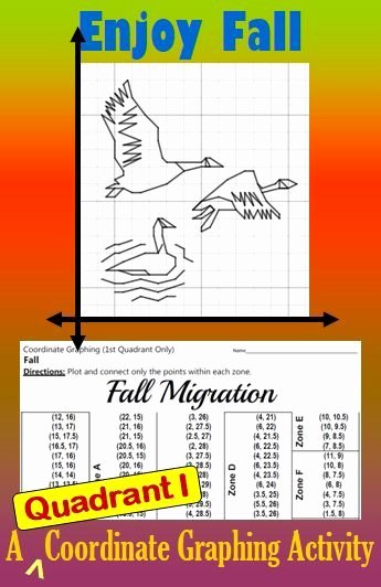 Holiday Coordinate Graphing Fall Migration A Quadrant I Coordinate Graphing Activity