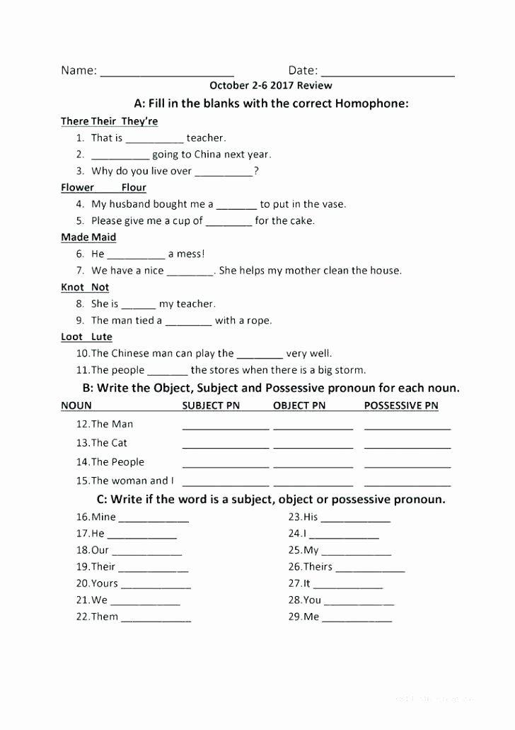 Homograph Worksheet 5th Grade Homonyms Homographs and Homophones Worksheets Answers