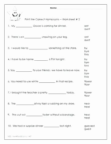 Homograph Worksheets 5th Grade to too and Two Worksheets Homophones to too Two Worksheet