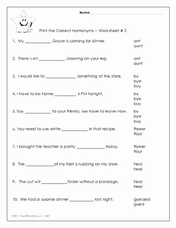 Homographs Worksheet 3rd Grade Free Homophone Worksheets