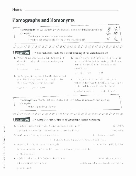Homographs Worksheet 3rd Grade Homonyms Worksheets 4th Grade