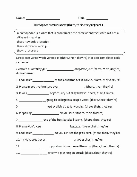 Homographs Worksheets Pdf Homophones Homographs Worksheets and for Grade 6 org