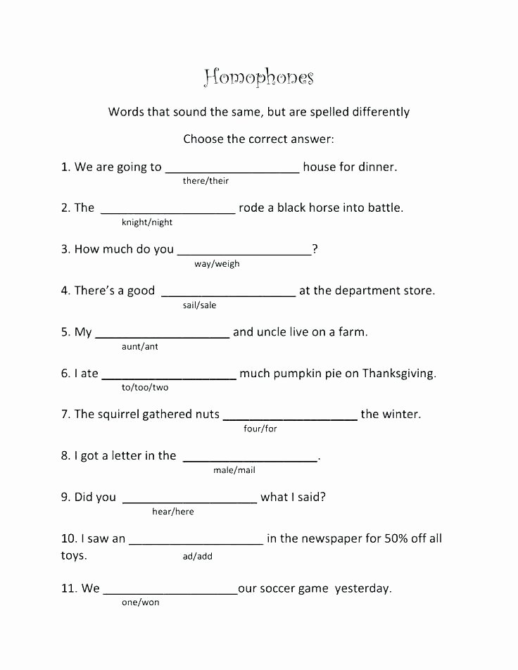 Homonym Worksheets High School Homonyms Worksheets Middle School