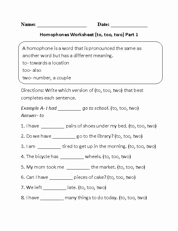 Homonym Worksheets Middle School Homonyms Sentences Worksheets
