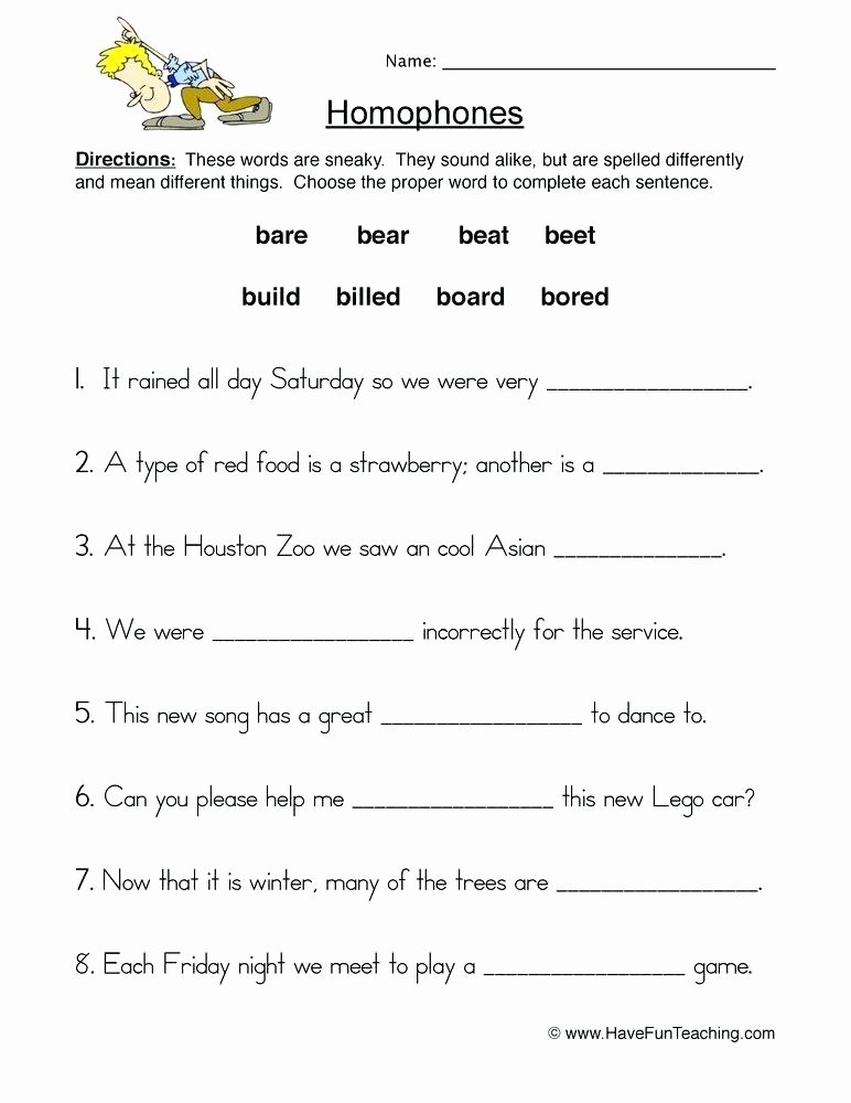 Homonyms Worksheet Pdf Related Post Homograph Worksheets for 4th Grade Homonyms