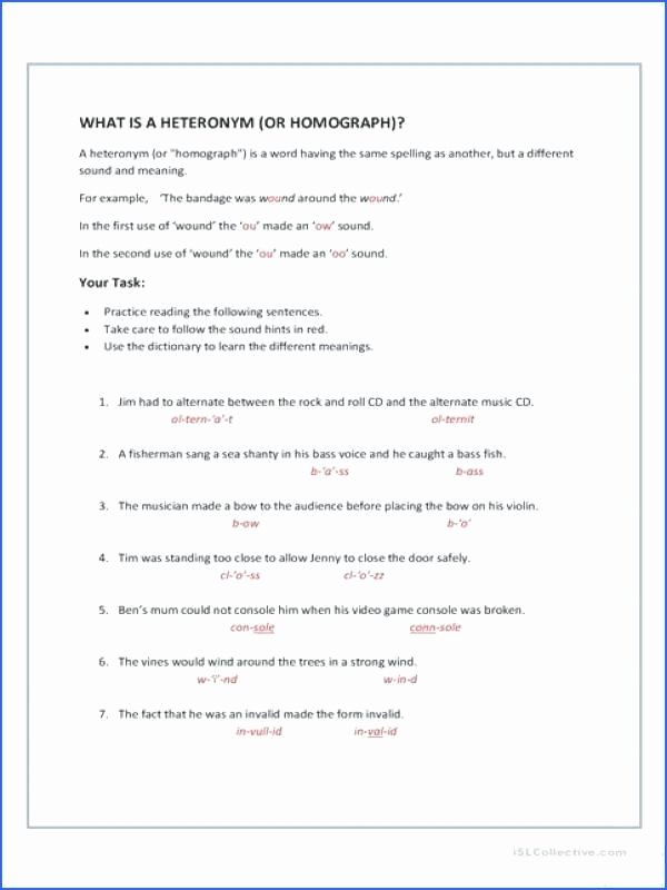 Homonyms Worksheets 5th Grade Free Homonyms Worksheets for Grade 1 Homograph Homographs