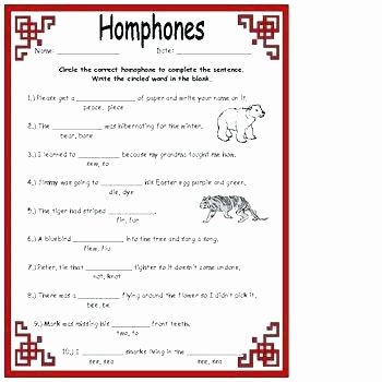 Homophone Worksheets 5th Grade Free Homophone Worksheets for Grade Printable Homophones 7