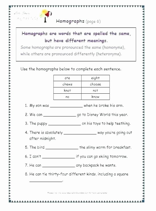 Homophones and Homographs Worksheet Homographs Worksheet Grade 3 Worksheets 4 Printable