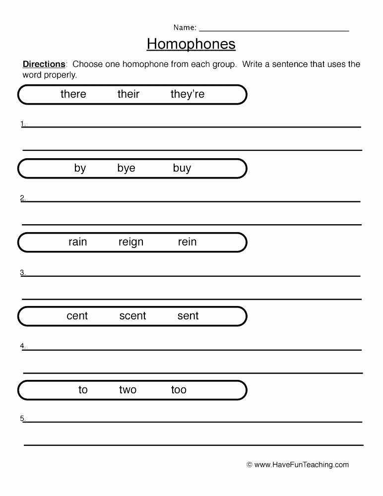Homophones Worksheet 4th Grade Es Worksheets for Grade 3 Worksheet and Homonyms Homophones