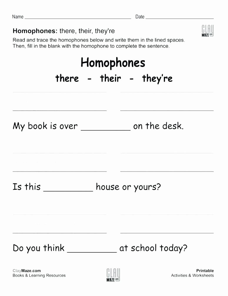 Homophones Worksheet 4th Grade First Grade Worksheets Worksheet Test Free 1 Writing 2 4 Science