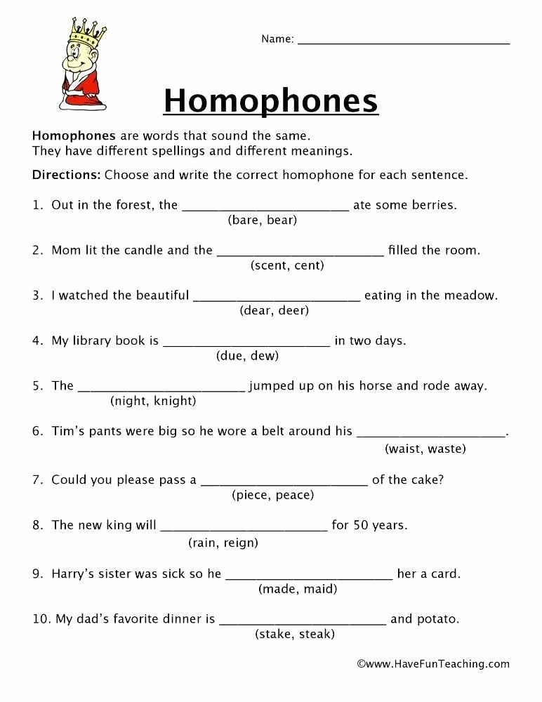 Homophones Worksheet 4th Grade Homonyms Worksheets – Ccavzyfo