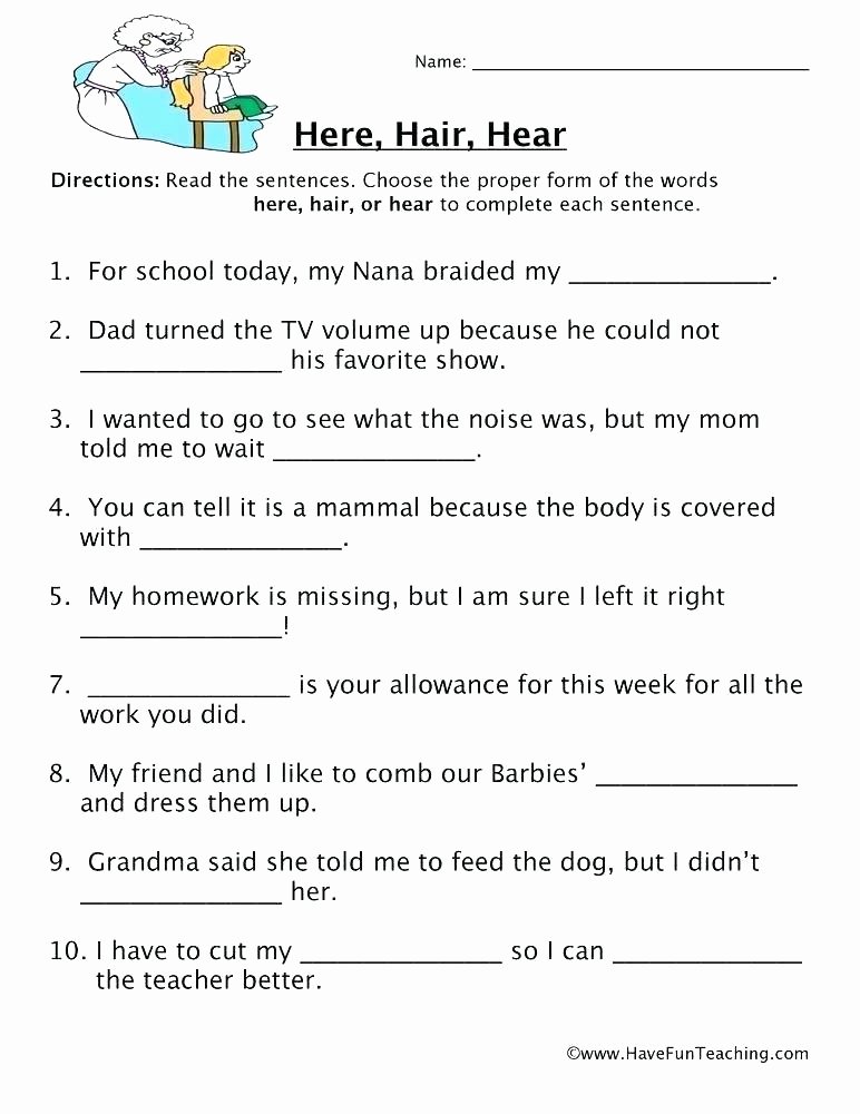 Homophones Worksheet 4th Grade Types Sentences Worksheet Second Grade Sentences