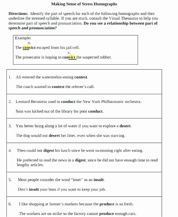 Homophones Worksheet 6th Grade Homophones and Homographs Worksheets for All Download Second