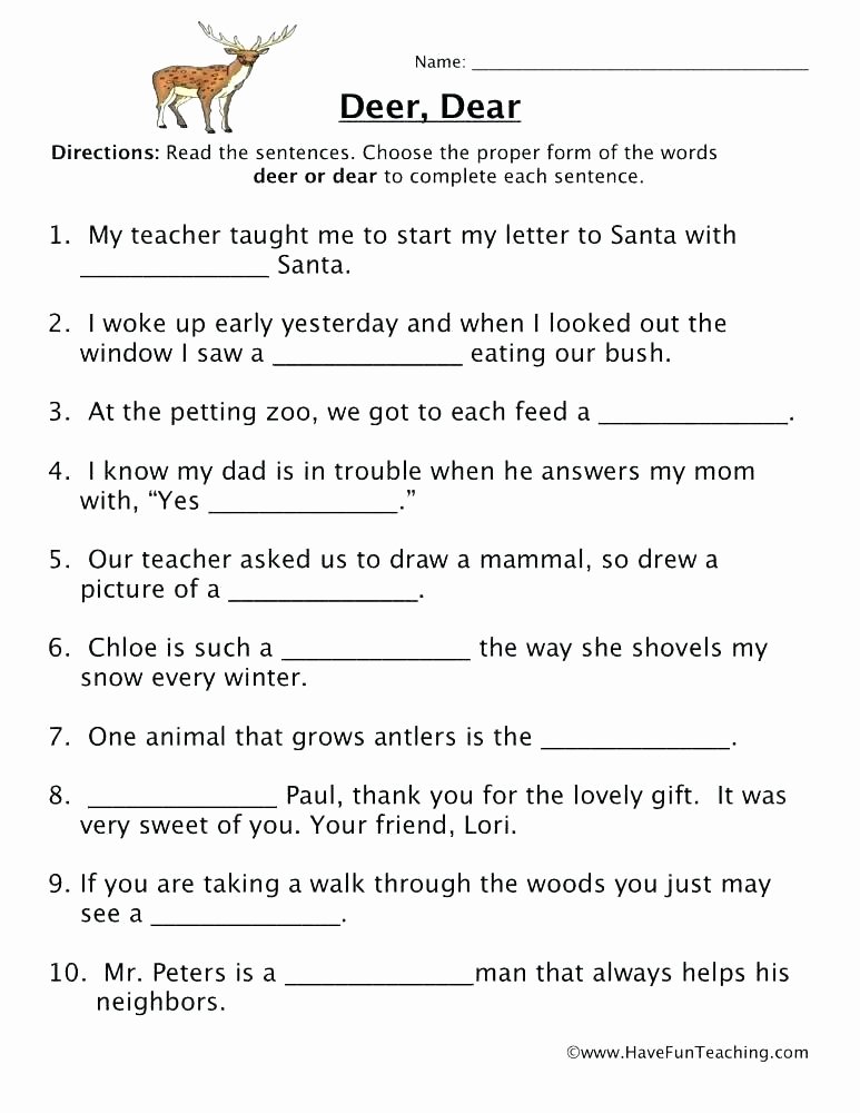 Homophones Worksheets 2nd Grade Free Homophone Worksheets