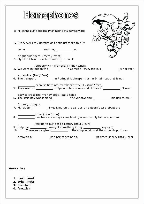 Homophones Worksheets for Grade 2 Printable Homophone Worksheets