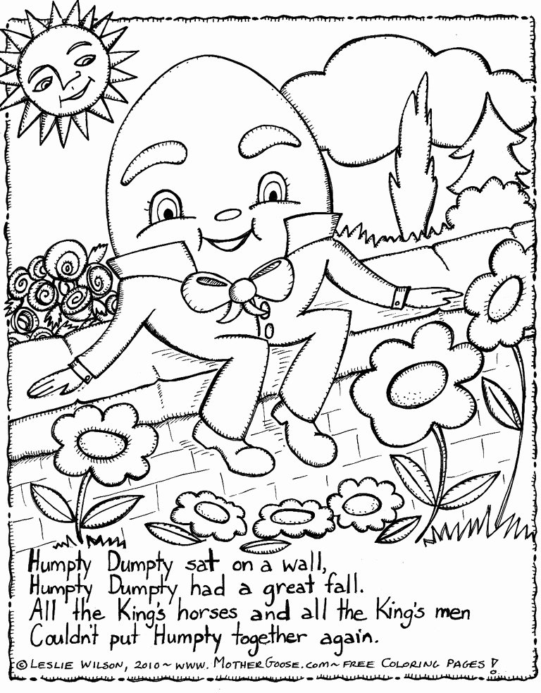 Humpty Dumpty Printable Book the Best Free Rhyme Coloring Page Images Download From 119