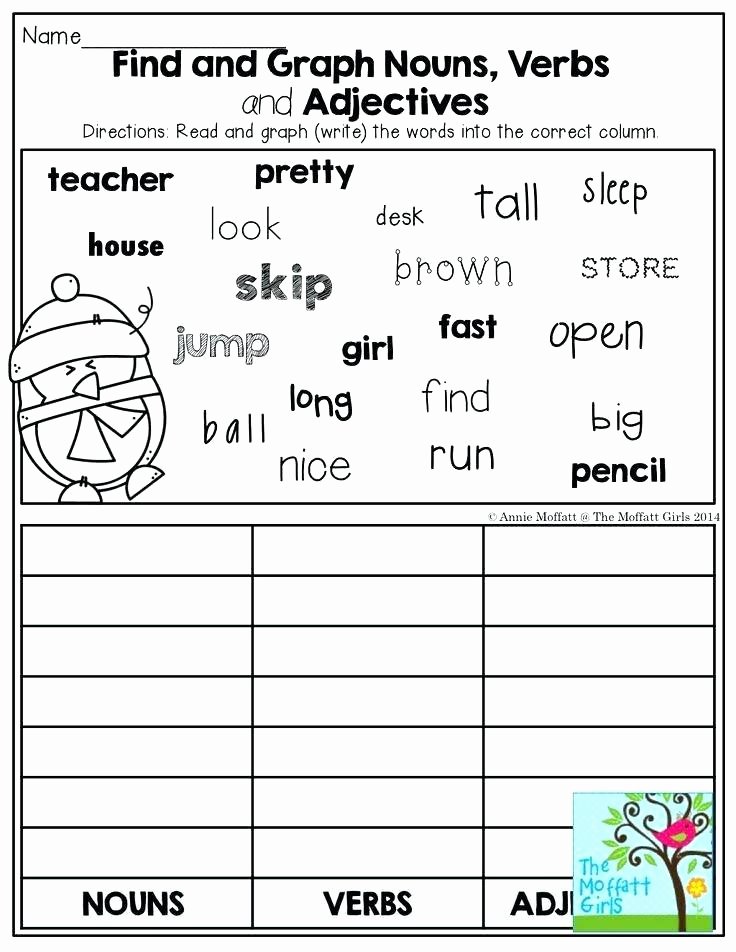 Identifying Nouns and Verbs Worksheets Noun and Verb Practice Worksheets