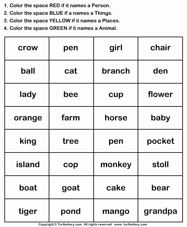Identifying Nouns and Verbs Worksheets Worksheets to Identify Nouns Verbs Adjectives