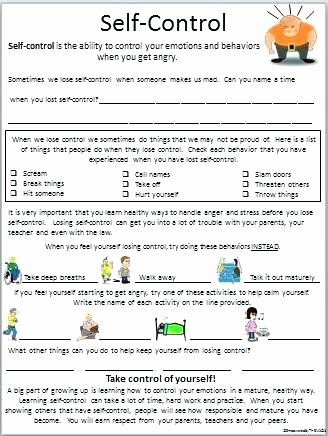 Impulse Control Worksheets for Kids Impulse Control Worksheets for Kids Printable Also