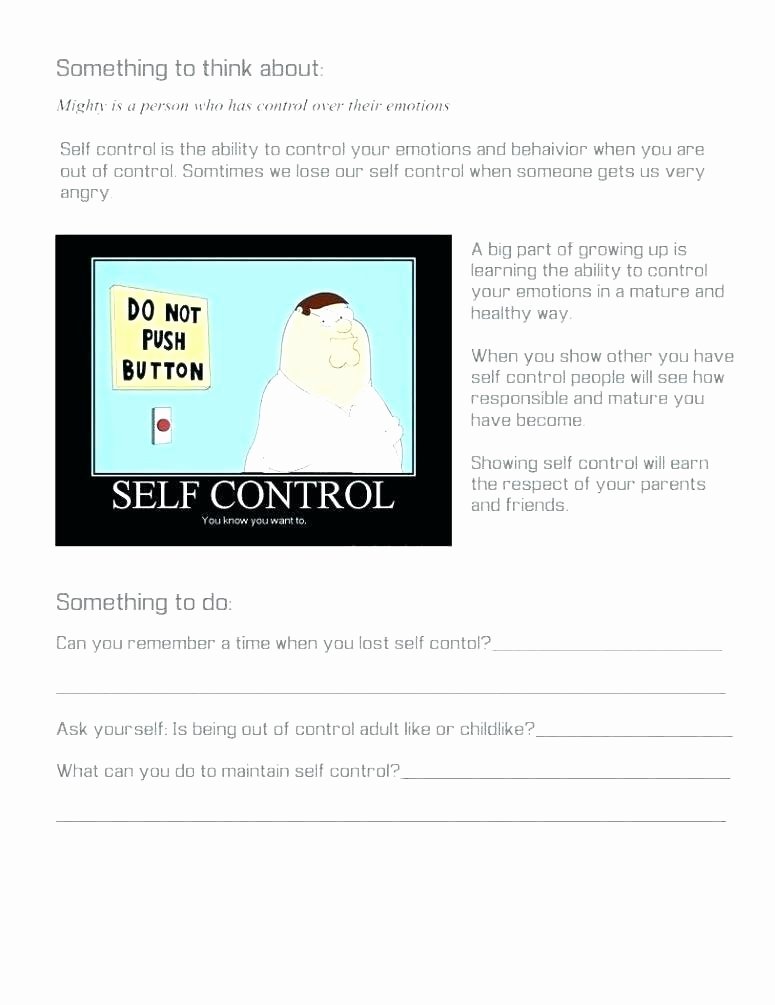Impulse Control Worksheets for Teens Self Control Worksheets for Children Impulse Kids S Choice