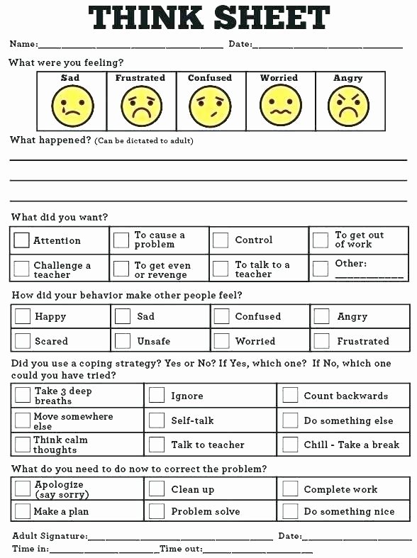 Impulse Control Worksheets Pdf Luxury Self Control Worksheets for Children